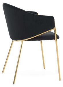 EMWOmeble Krzesło Glamour czarne DC-890 / złote nogi