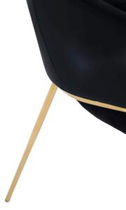 MebleMWM Krzesło Glamour czarne DC-890 welur, złote nogi