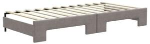 Sofa rozsuwana z szufladami, taupe, 100x200 cm, tkanina