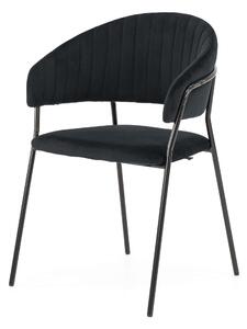 MebleMWM Krzesło czarne C-889 welurowe, czarne nogi