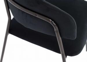 EMWOmeble Krzesło welurowe czarne C-889 / czarne nogi