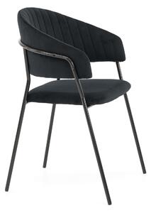 EMWOmeble Krzesło welurowe czarne C-889 / czarne nogi