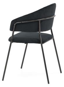 MebleMWM Krzesło czarne C-889 welurowe, czarne nogi