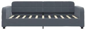 Sofa rozsuwana, ciemnoszara, 90x190 cm, aksamit