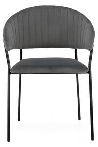 MebleMWM Krzesło szare, welurowe C-889 czarne nogi