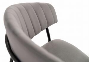 EMWOmeble Krzesło welurowe szare C-889 / czarne nogi