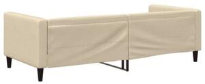 Sofa z funkcją spania, kremowe, 90x200 cm, obita tkaniną