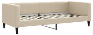 Sofa z funkcją spania, kremowe, 90x200 cm, obita tkaniną