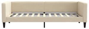 Sofa z funkcją spania, kremowe, 90x200 cm, obita tkaniną