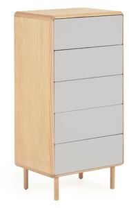 Szaro-naturalna komoda w dekorze jesionu 60x117x42 cm Anielle – Kave Home
