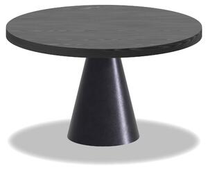 Artù Black - Okrągły stół jadalny ⌀ 120 cm z drewna laminowanego z metalową podstawą w kształcie stożka, czarny blat
