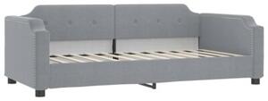 Sofa z materacem do spania, jasnoszara, 90x200 cm, tkanina