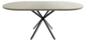 Marui Big - owalny stół jadalny 180x100 cm z teksturowanego drewna z centralną nogą metalową Kiso