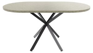 Marui Small - owalny stół jadalny 150x90 cm z teksturowanego drewna z centralną nogą z metalu Kiso