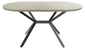 Marui Small - owalny stół jadalny 150x90 cm z teksturowanego drewna z centralną metalową nogą Ashi