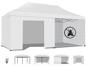 Taman 3X6 Wodoodporny namiot ogrodowy/altana składana na targi i rynki z bocznymi osłonami, kolor biały