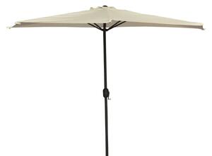 Half Moon – Parasol w kształcie półksiężyca z centralnym drążkiem o średnicy 38 mm i daszkiem z poliestru o gramaturze 180 g/m² z otworem wentylacyjnym. Parasol balkonowy lub tarasowy w kolorze ecru, dł. 300 x szer. 150 x wys. 250 cm