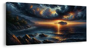 Obraz burzowe chmury nad oceanem