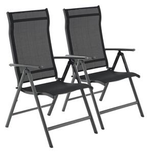 Krzesła ogrodowe RIVIERA, zestaw 2 szt., czarny SongmicsHome