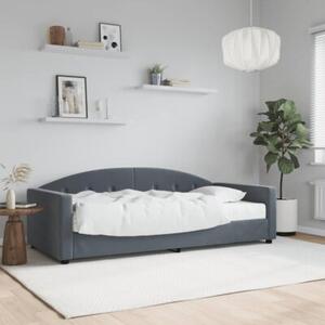 Sofa z materacem do spania, ciemnoszara, 90x190 cm, aksamit