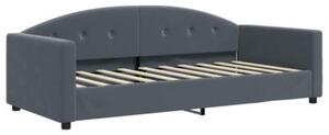 Sofa rozsuwana z materacami, ciemnoszara, 90x190 cm, aksamit