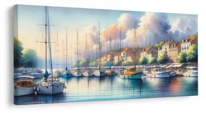 Obraz port z kolorowymi domami