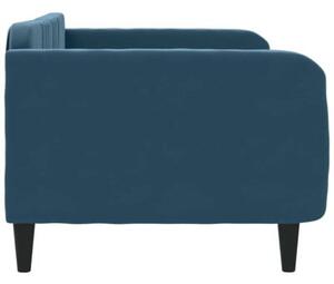 Sofa z funkcją spania, niebieska, 90x200 cm, obita aksamitem