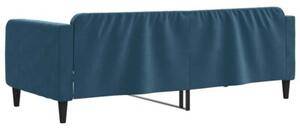 Sofa z funkcją spania, niebieska, 90x200 cm, obita aksamitem