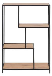 Czarno-naturalny regał w dekorze dębu 77x114 cm Seaford – Actona