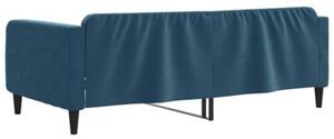 Sofa z funkcją spania, niebieska, 100x200 cm, obita aksamitem