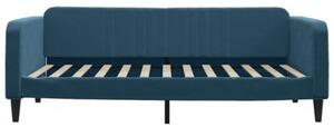 Sofa z funkcją spania, niebieska, 100x200 cm, obita aksamitem
