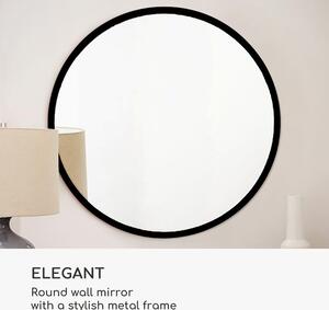 Casa Chic Fournier, lustro ścienne, metalowa rama, okrągłe, Ø 80 cm