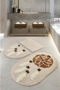 Jasnobrązowe dywaniki łazienkowe zestaw 3 szt. 100x60 cm Ruya – Foutastic