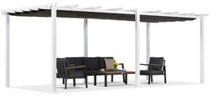 Pergola tarasowa Barbados 3x6 m Garden Point biało-antracytowa
