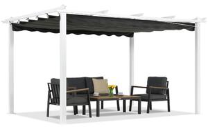 Pergola tarasowa Barbados 3x4 m Garden Point biało-antracytowa