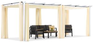 Pergola tarasowa Barbados 3x6 m z zasłonami Garden Point biało-beżowa