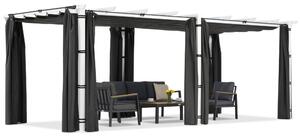 Pergola tarasowa Barbados 3x6 m z zasłonami Garden Point biało-antracytowa