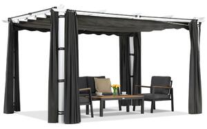 Pergola tarasowa Barbados 3x4 m z zasłonami Garden Point biało-antracytowa