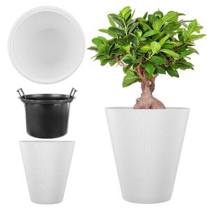 Doniczka Linea 30 cm, biała, 1 szt