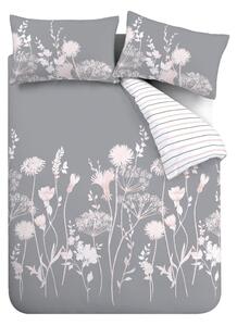 Szara pościel jednoosobowa 135x200 cm Meadowsweet Floral – Catherine Lansfield