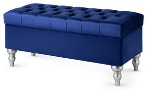 Pikowana Pufa ze schowkiem Navy Blue
