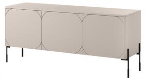 Szafka RTV trzydrzwiowa Sonatia na metalowych nogach 150 cm - kaszmir