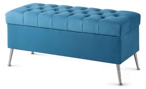 Pikowana Pufa ze schowkiem Max Turquoise