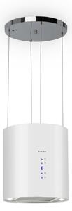 Klarstein Barett, okap kuchenny wyspowy, pochłaniacz, Ø 35 cm, 560 m³/h, LED, filtr węglowy, kolor biały
