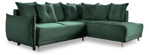 Zielony sztruksowy rozkładany narożnik (prawostronny) Lazy Lukka – Miuform