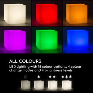 Blumfeldt Shinecube XL, świecąca kostka, 40 x 40 x 40 cm, 16 LED farieb, 4 tryby świecenia, biała