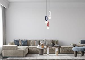 MASSO lampa wisząca klosz biały czerwony niebieski i jasnoszary filc 3xG9 wykończenie czarne PND-59839-3-MLTI