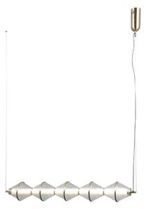 FUENTE złota lampa wisząca klosze szkło siatkowane LED 25W 3000K PND-34395-5-HBR