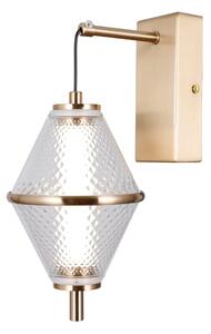 FUENTE złoty kinkiet klosze szkło siatkowane LED 5W 3000K WL-34395-1-HBR