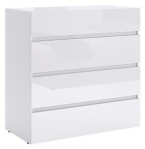 Komoda z szufladami 90 cm biały połysk Mia